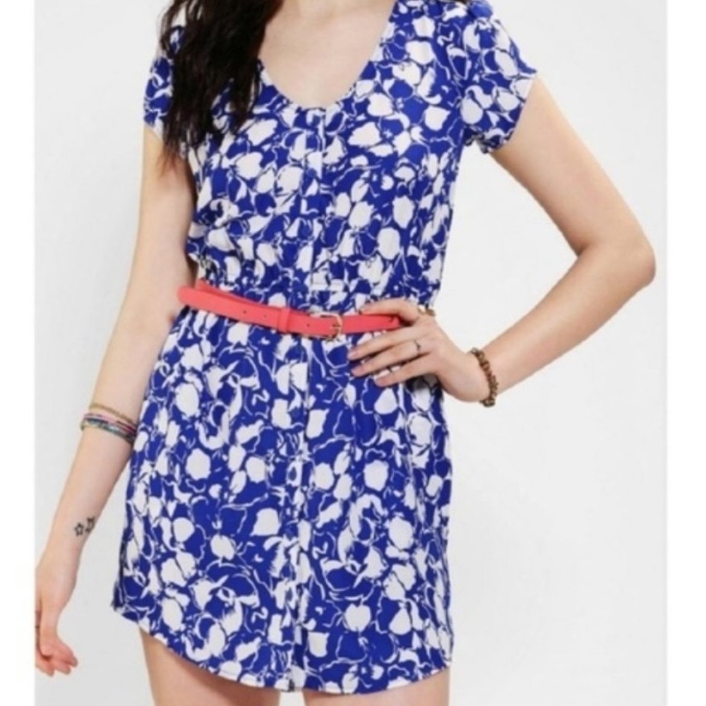 UO Floral Print Button-Down Mini Dress